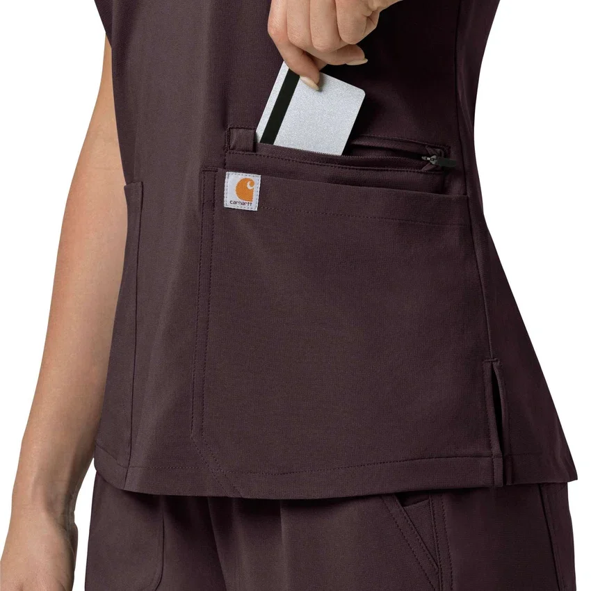 Blusa médica para mujer Force Cross-Flex con cuello en V y paneles elásticos