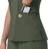 Blusa médica para mujer Force Cross-Flex con cuello en V y paneles elásticos