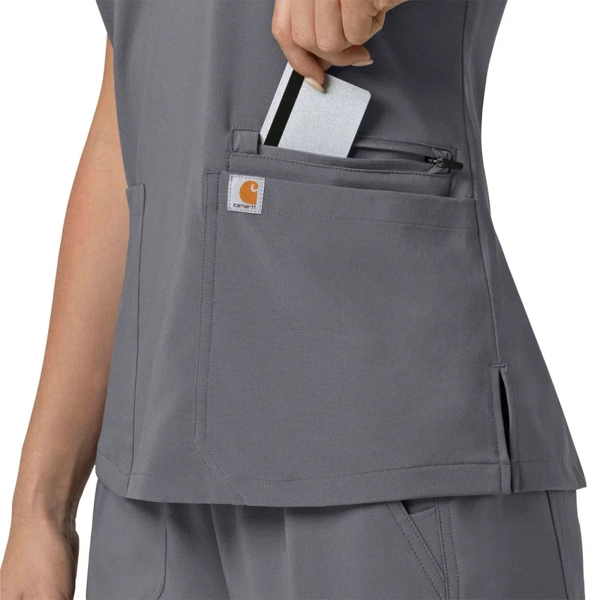 Blusa médica para mujer Force Cross-Flex con cuello en V y paneles elásticos