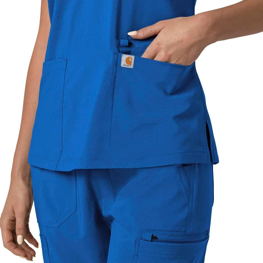 Blusa médica para mujer Force Cross-Flex con cuello en V y paneles elásticos