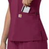 Blusa médica para mujer Force Cross-Flex con cuello en V y paneles elásticos