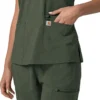 Blusa médica para mujer Force Cross-Flex con cuello en V y paneles elásticos
