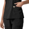 Blusa médica para mujer Force Cross-Flex con cuello en V y paneles elásticos