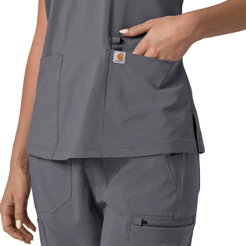 Blusa médica para mujer Force Cross-Flex con cuello en V y paneles elásticos