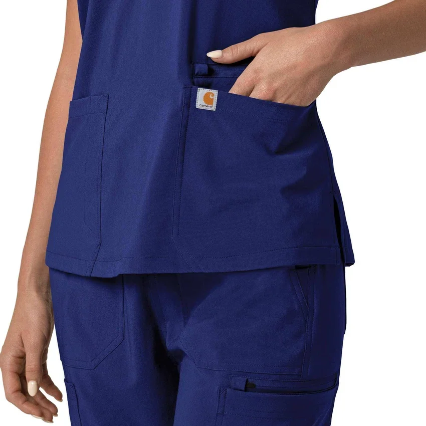 Blusa médica para mujer Force Cross-Flex con cuello en V y paneles elásticos