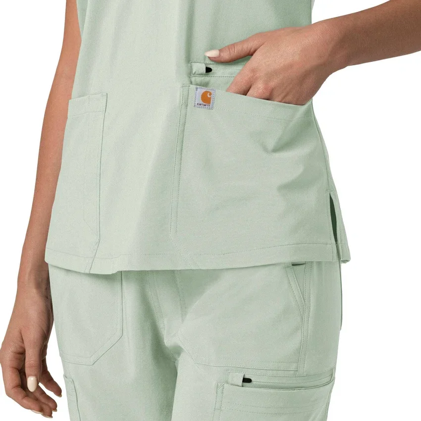 Blusa médica para mujer Force Cross-Flex con cuello en V y paneles elásticos