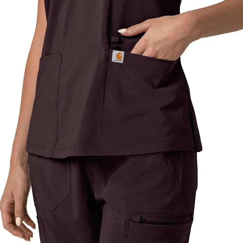 Blusa médica para mujer Force Cross-Flex con cuello en V y paneles elásticos