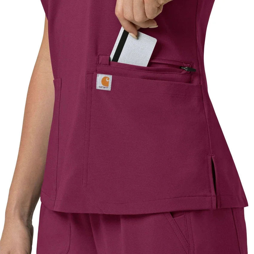 Blusa médica para mujer Force Cross-Flex con cuello en V y paneles elásticos
