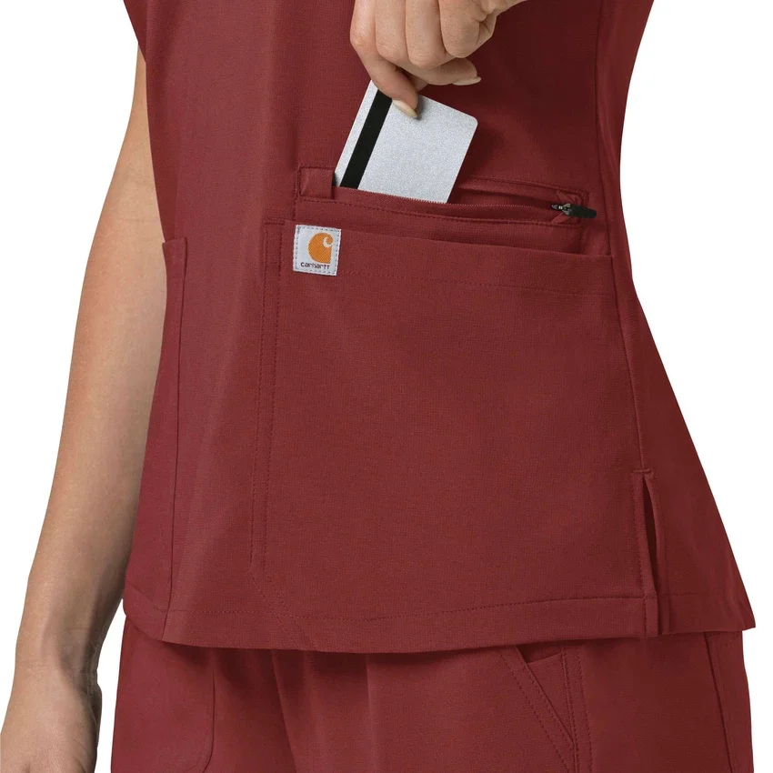 Blusa médica para mujer Force Cross-Flex con cuello en V y paneles elásticos