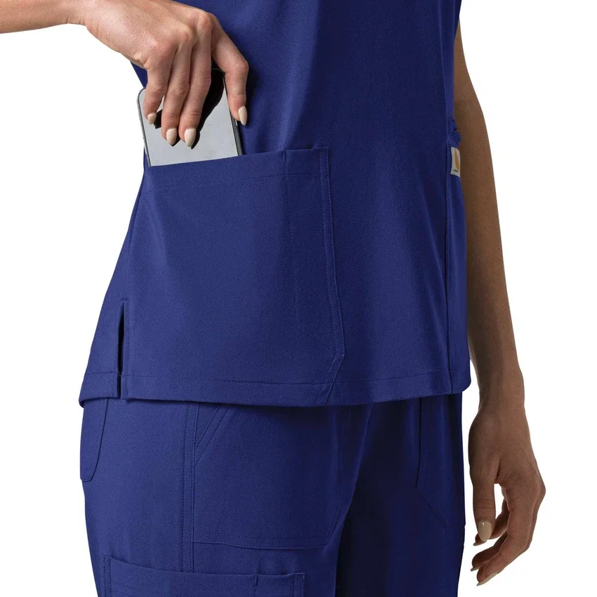 Blusa médica para mujer Force Cross-Flex con cuello en V y paneles elásticos