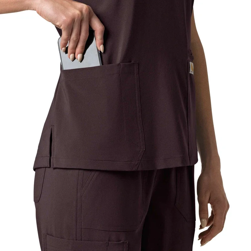 Blusa médica para mujer Force Cross-Flex con cuello en V y paneles elásticos