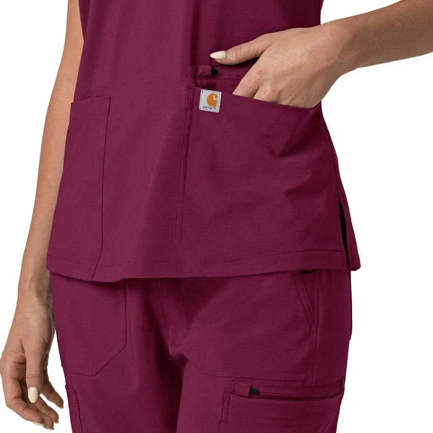 Blusa médica para mujer Force Cross-Flex con cuello en V y paneles elásticos