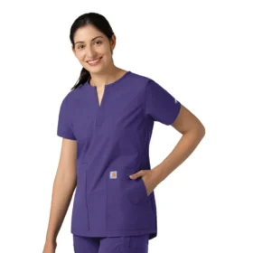 Blusa médica tipo túnica con cuello en V «Force Essentials» para mujer