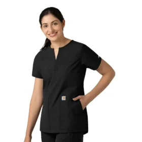 Blusa médica tipo túnica con cuello en V «Force Essentials» para mujer
