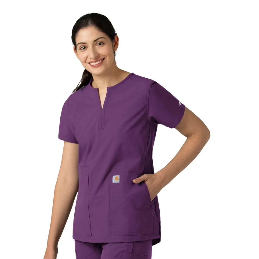 Blusa médica tipo túnica con cuello en V «Force Essentials» para mujer