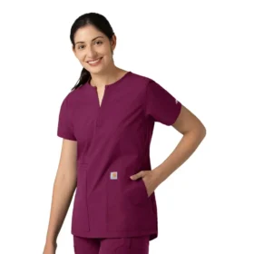Blusa médica tipo túnica con cuello en V «Force Essentials» para mujer