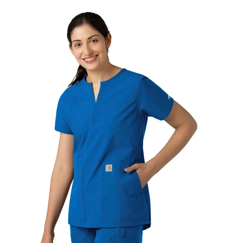 Blusa médica tipo túnica con cuello en V «Force Essentials» para mujer