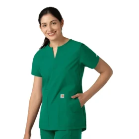 Blusa médica tipo túnica con cuello en V «Force Essentials» para mujer