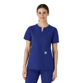 Blusa médica tipo túnica con cuello en V «Force Essentials» para mujer