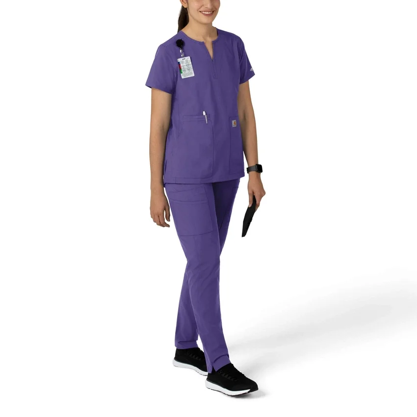 Blusa médica tipo túnica con cuello en V «Force Essentials» para mujer