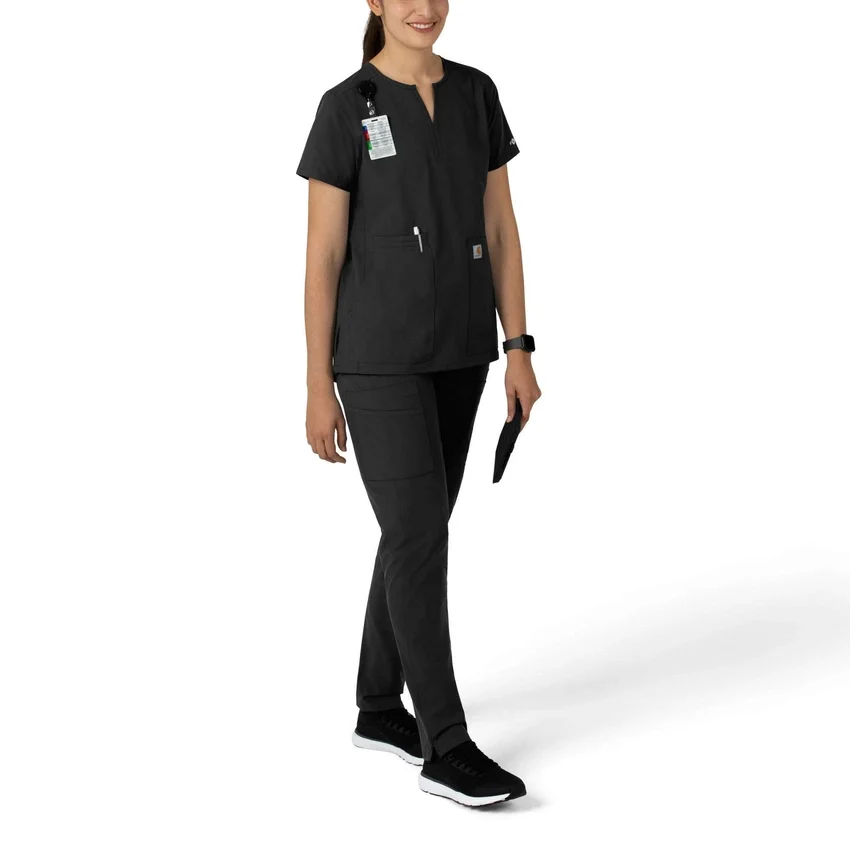 Blusa médica tipo túnica con cuello en V «Force Essentials» para mujer