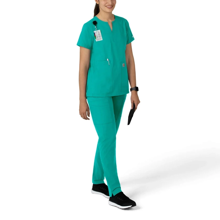 Blusa médica tipo túnica con cuello en V «Force Essentials» para mujer