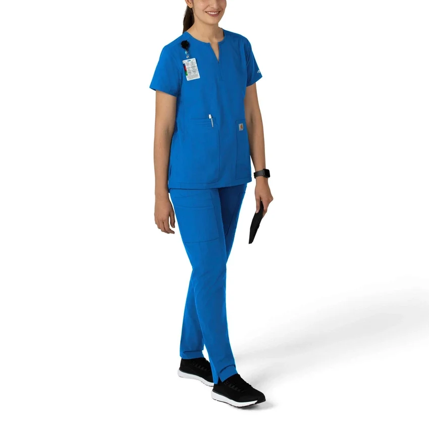 Blusa médica tipo túnica con cuello en V «Force Essentials» para mujer