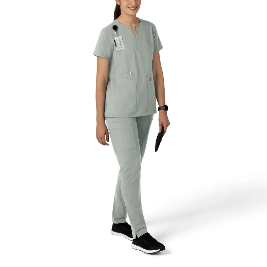Blusa médica tipo túnica con cuello en V «Force Essentials» para mujer