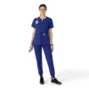 Blusa médica tipo túnica con cuello en V «Force Essentials» para mujer