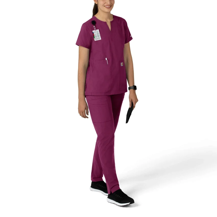 Blusa médica tipo túnica con cuello en V «Force Essentials» para mujer