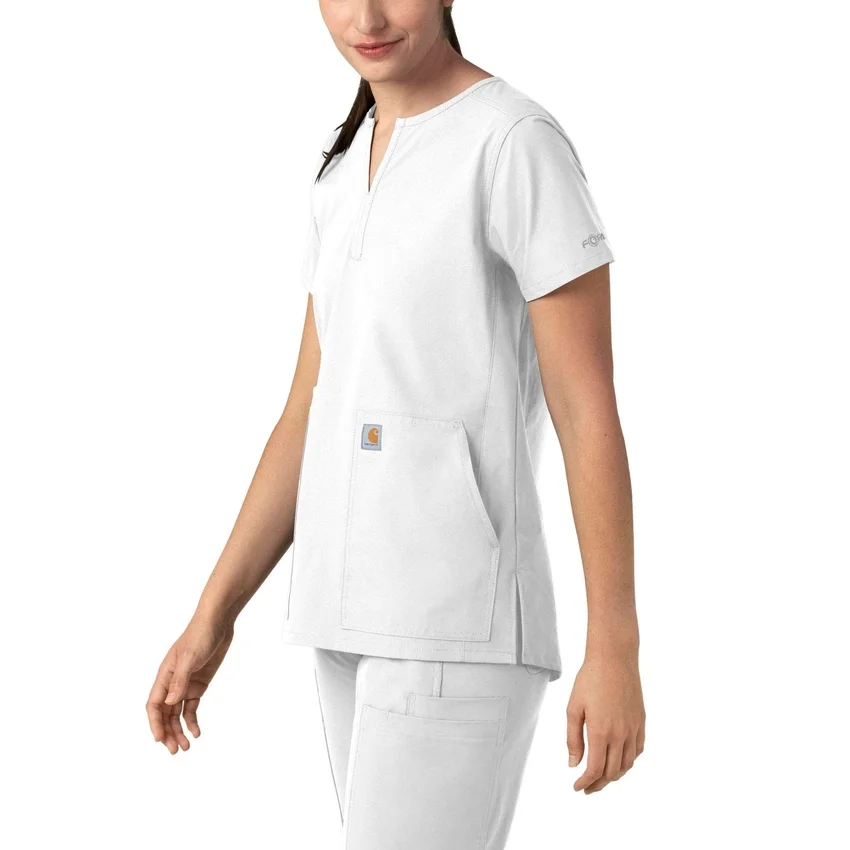 Blusa médica tipo túnica con cuello en V «Force Essentials» para mujer