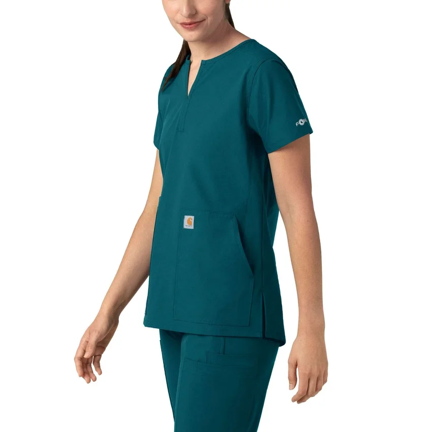 Blusa médica tipo túnica con cuello en V «Force Essentials» para mujer