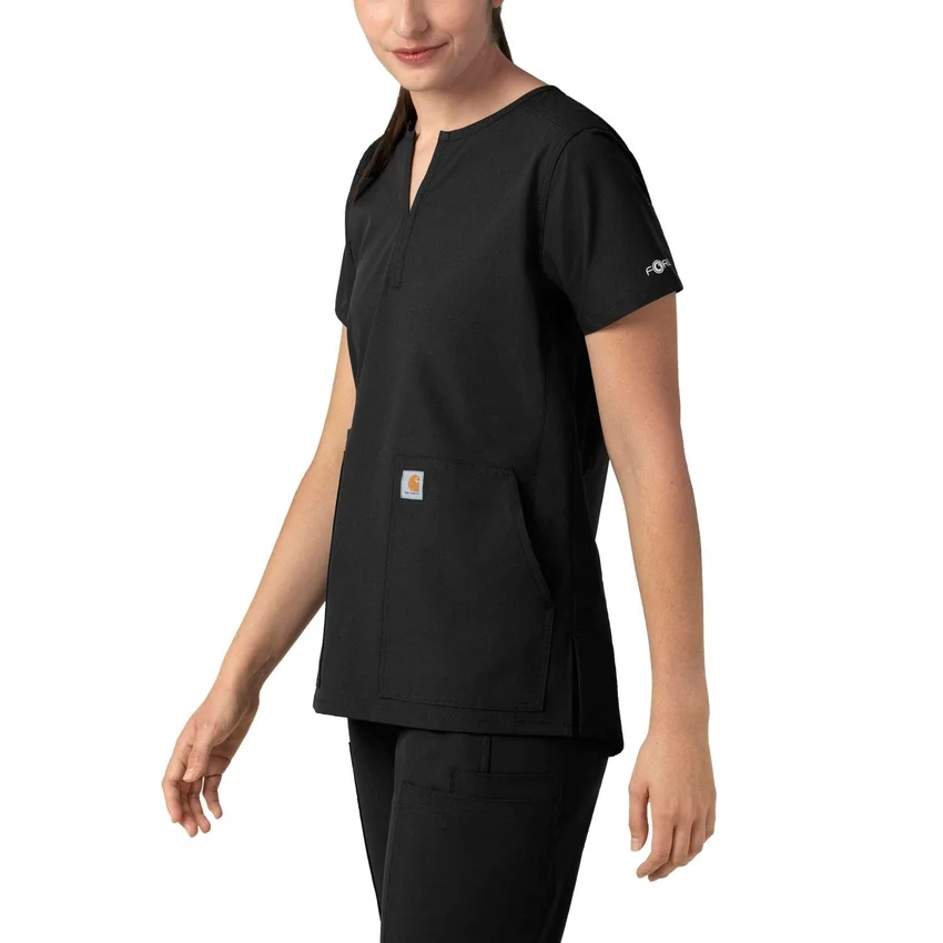 Blusa médica tipo túnica con cuello en V «Force Essentials» para mujer
