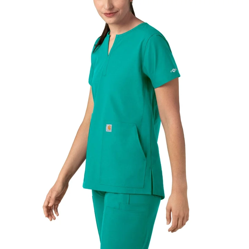 Blusa médica tipo túnica con cuello en V «Force Essentials» para mujer