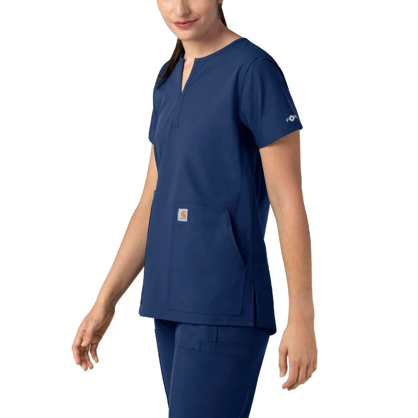 Blusa médica tipo túnica con cuello en V «Force Essentials» para mujer