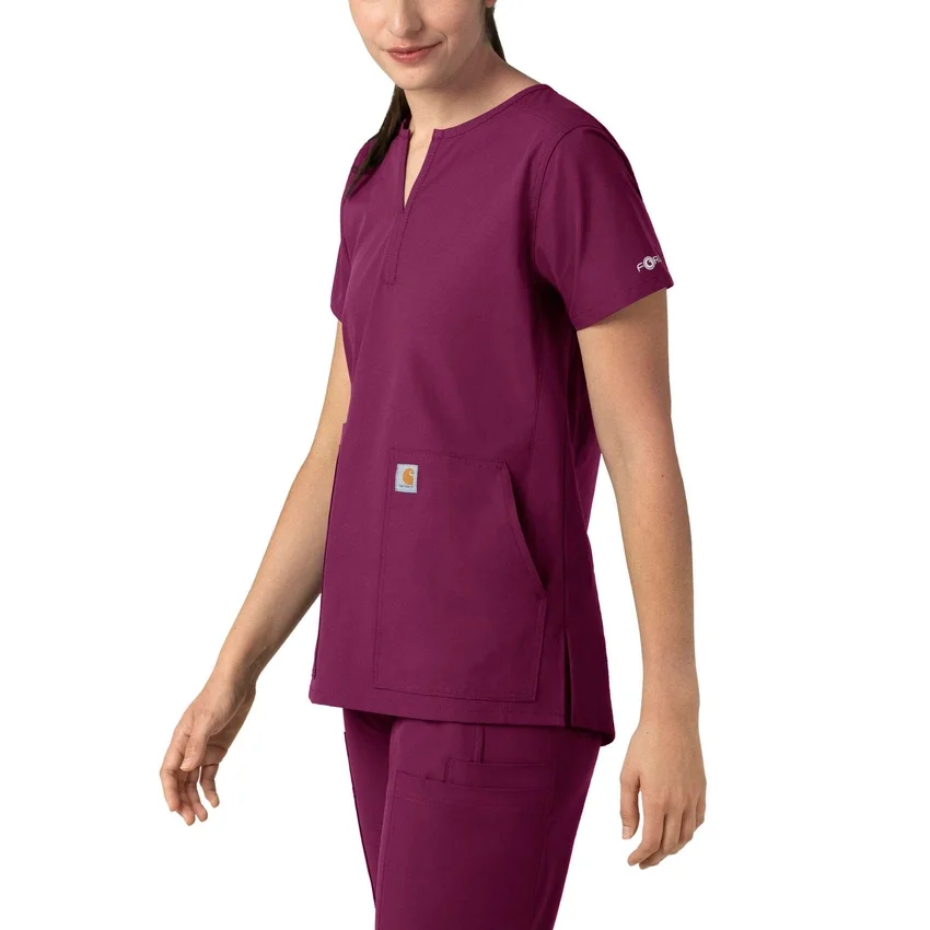 Blusa médica tipo túnica con cuello en V «Force Essentials» para mujer