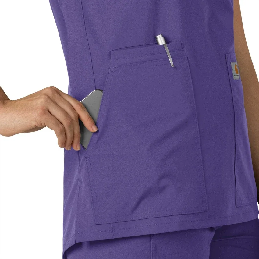 Blusa médica tipo túnica con cuello en V «Force Essentials» para mujer