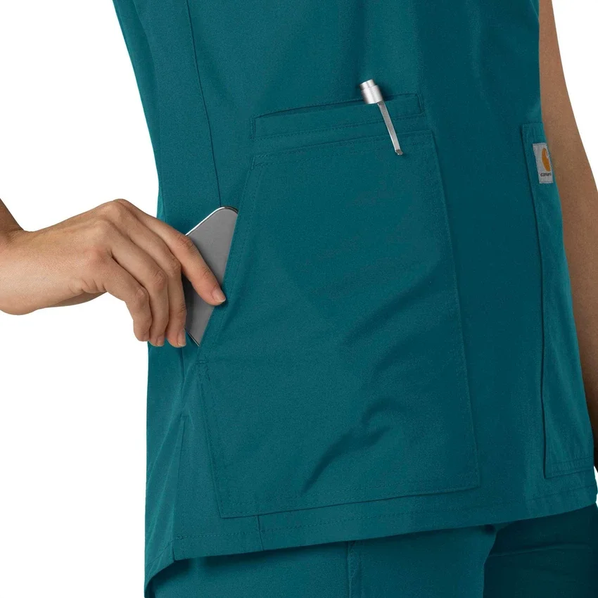 Blusa médica tipo túnica con cuello en V «Force Essentials» para mujer