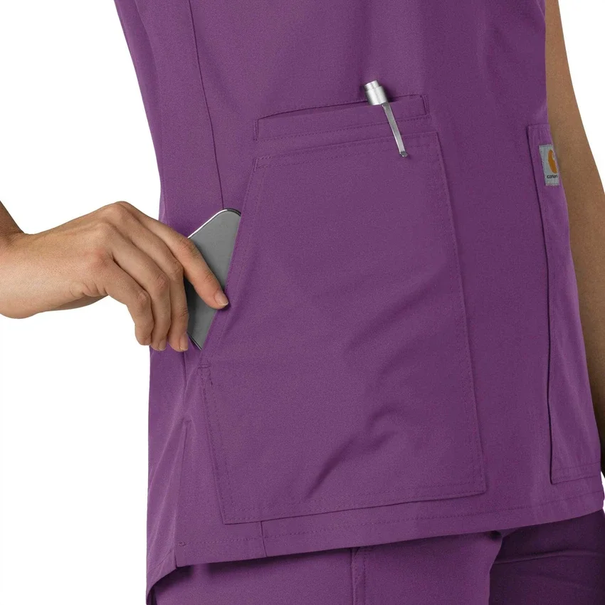 Blusa médica tipo túnica con cuello en V «Force Essentials» para mujer