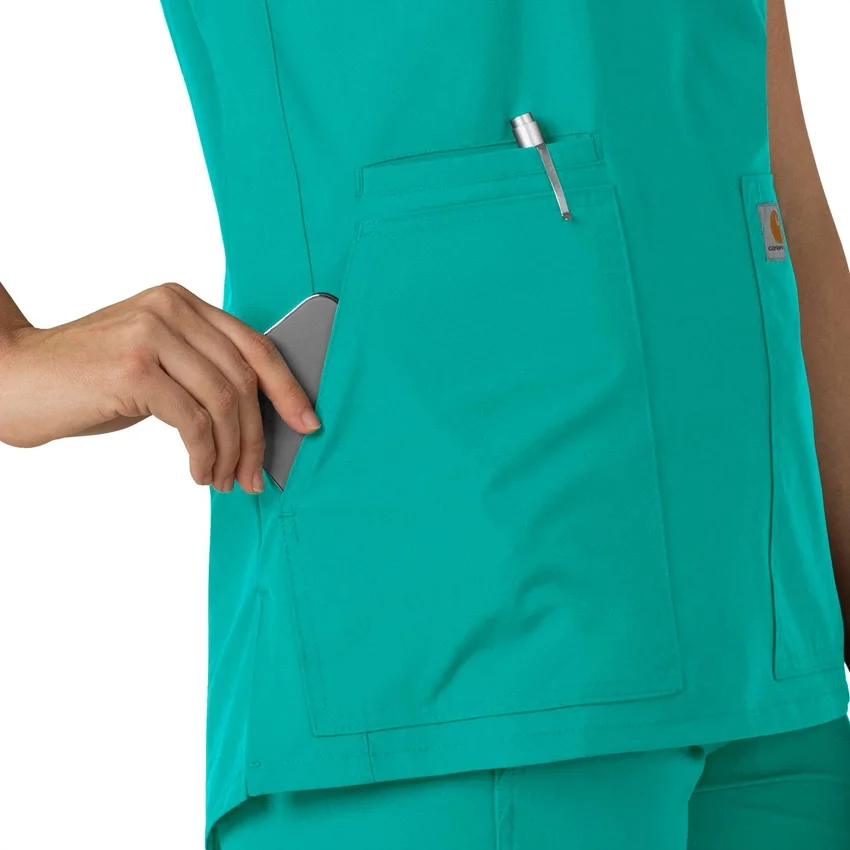 Blusa médica tipo túnica con cuello en V «Force Essentials» para mujer