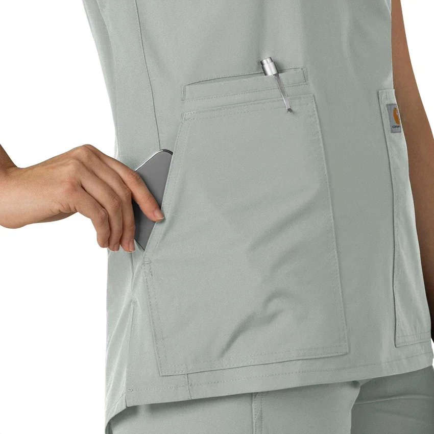 Blusa médica tipo túnica con cuello en V «Force Essentials» para mujer