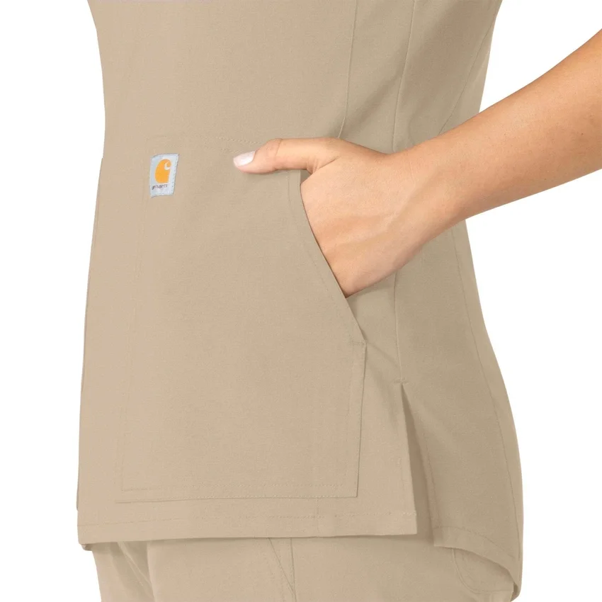 Blusa médica tipo túnica con cuello en V «Force Essentials» para mujer