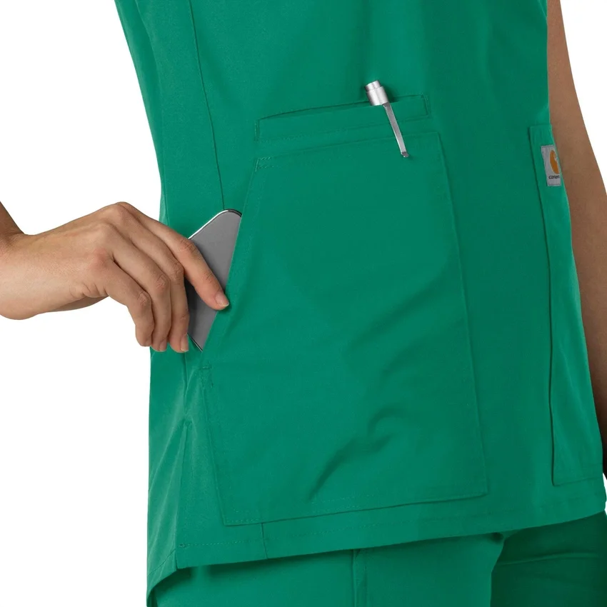 Blusa médica tipo túnica con cuello en V «Force Essentials» para mujer