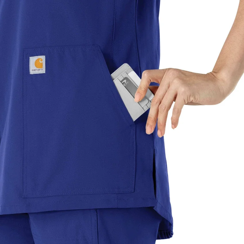 Blusa médica tipo túnica con cuello en V «Force Essentials» para mujer