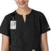 Blusa médica tipo túnica con cuello en V «Force Essentials» para mujer