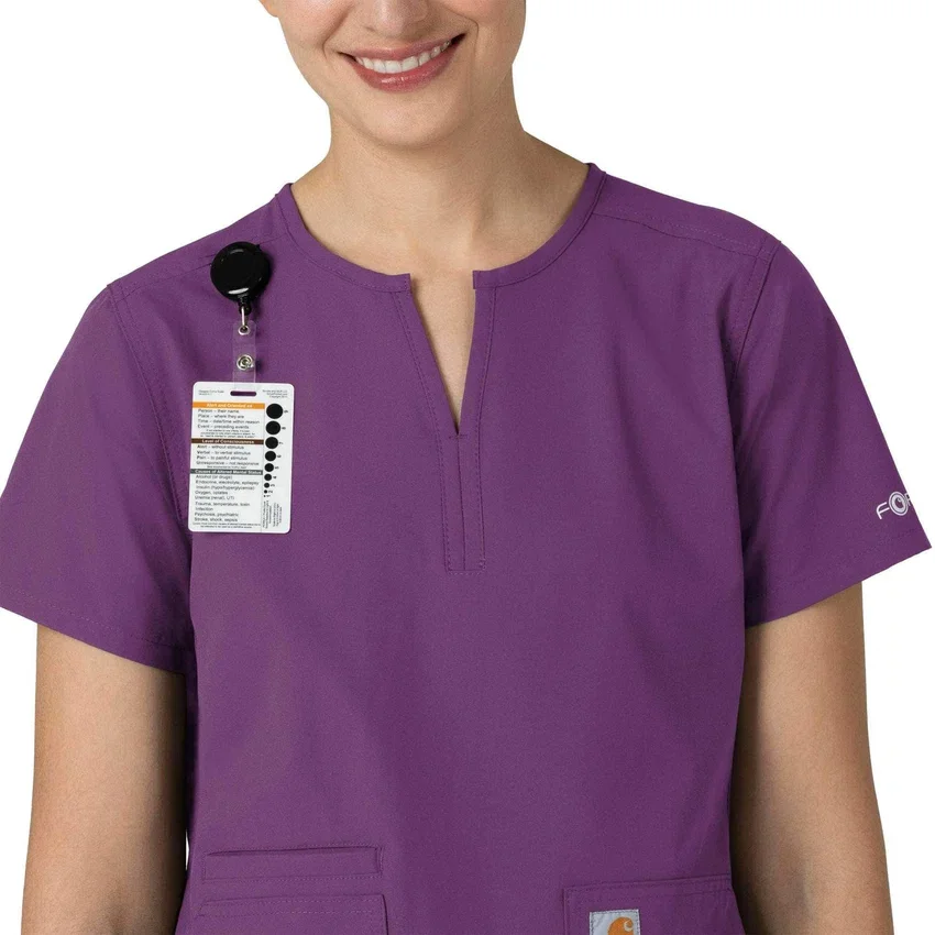 Blusa médica tipo túnica con cuello en V «Force Essentials» para mujer