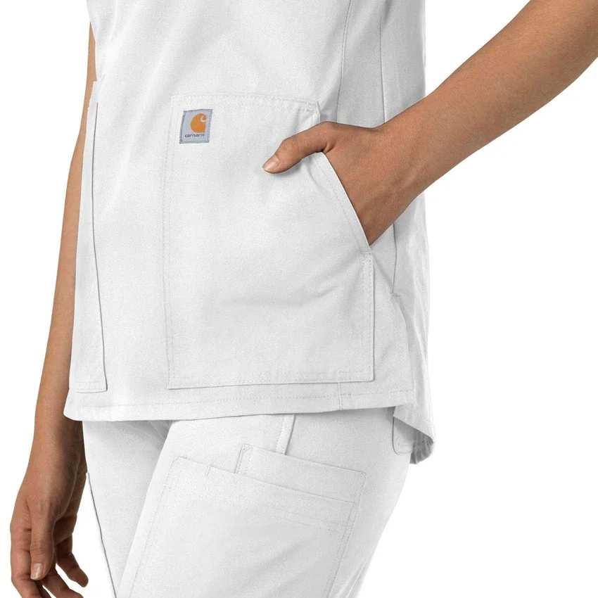 Blusa médica tipo túnica con cuello en V «Force Essentials» para mujer