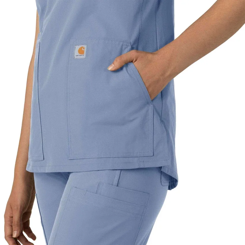 Blusa médica tipo túnica con cuello en V «Force Essentials» para mujer