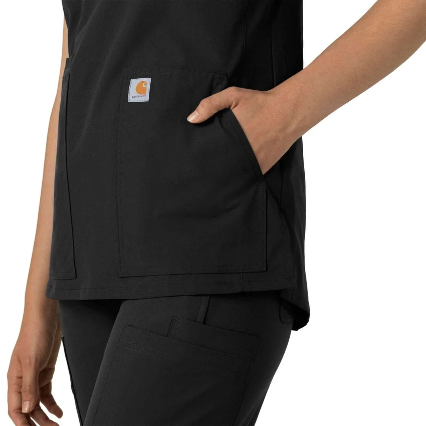 Blusa médica tipo túnica con cuello en V «Force Essentials» para mujer