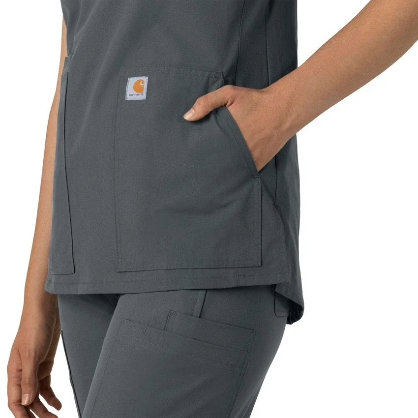 Blusa médica tipo túnica con cuello en V «Force Essentials» para mujer